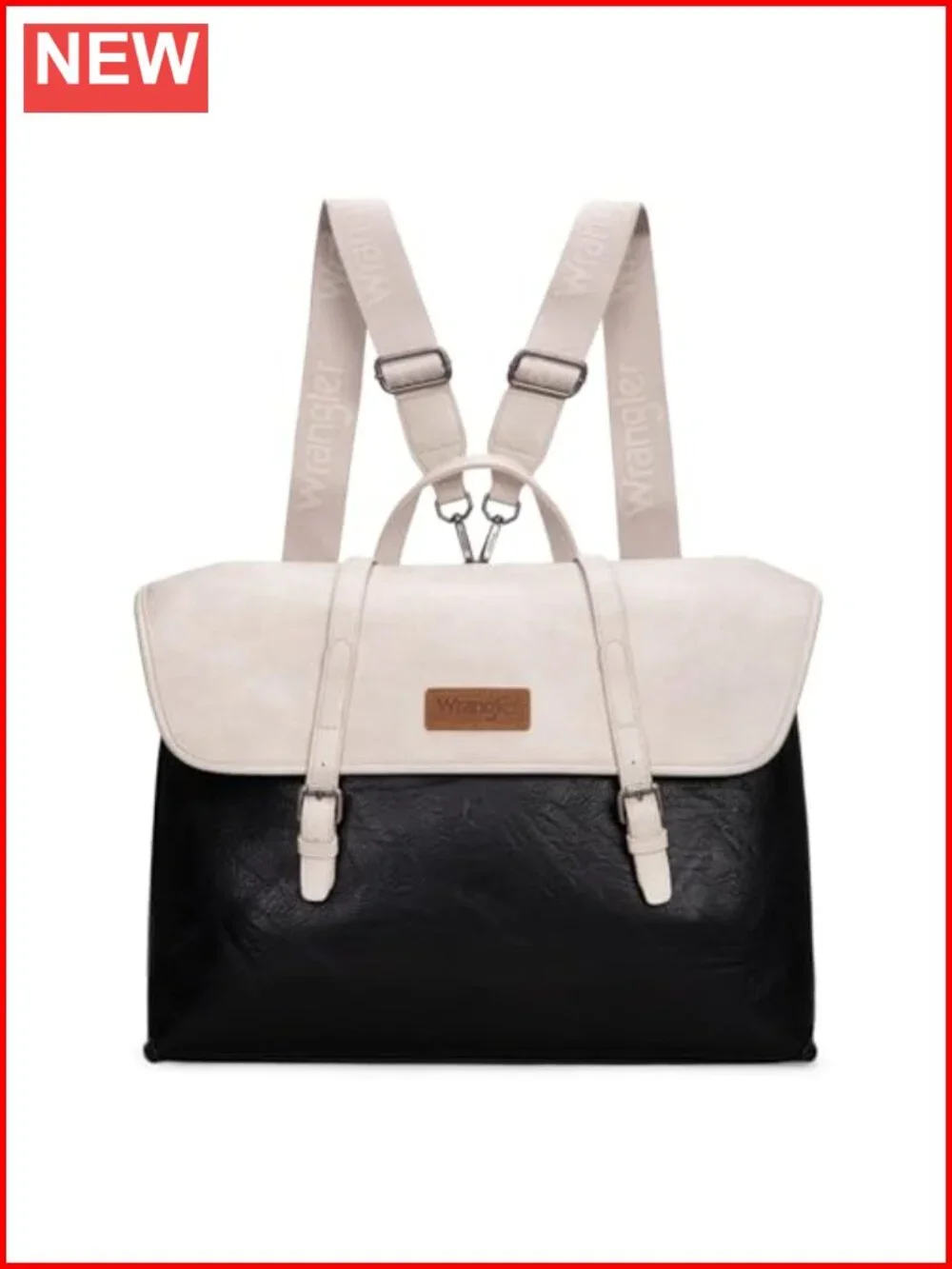 Convertible 3-in-1 Messenger Laptop Backpack Faux Leather with Luggage Sleeve